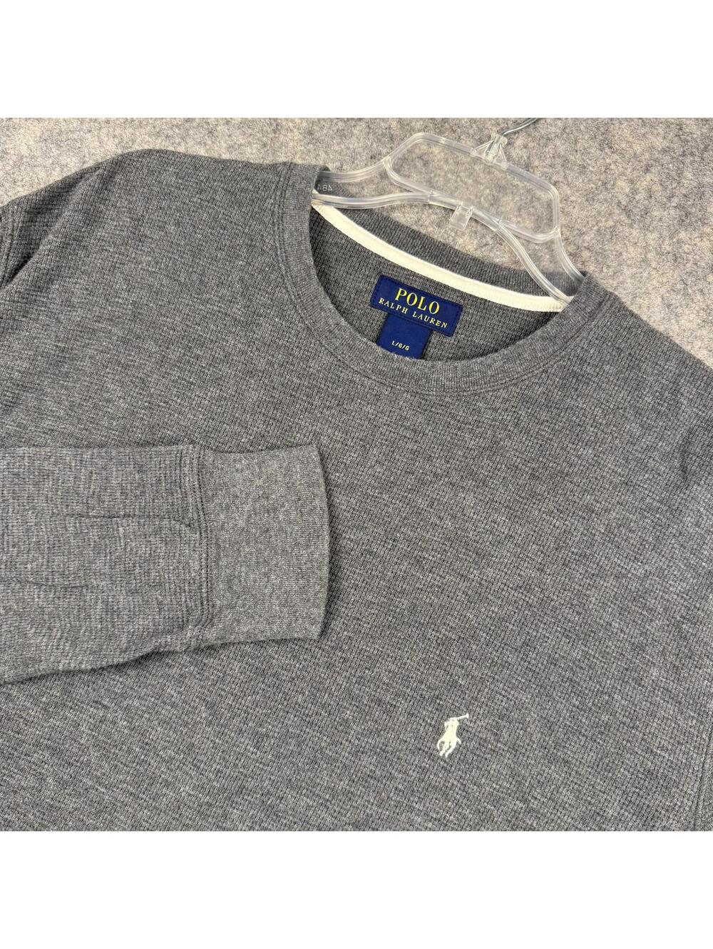 Polo Ralph Lauren Men’s Long Sleeve Thermal Shirt Gray Size Large EUC 793